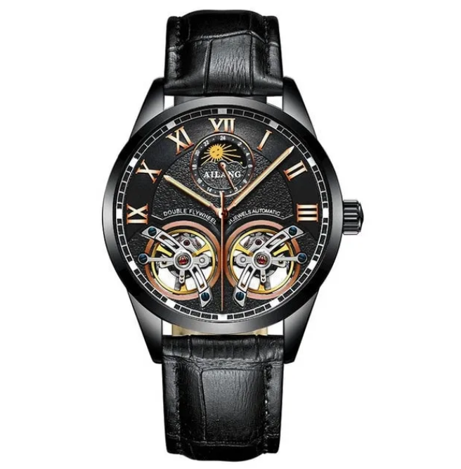 Original AILANG design watch men's double flywheel automatic mechanical watch
