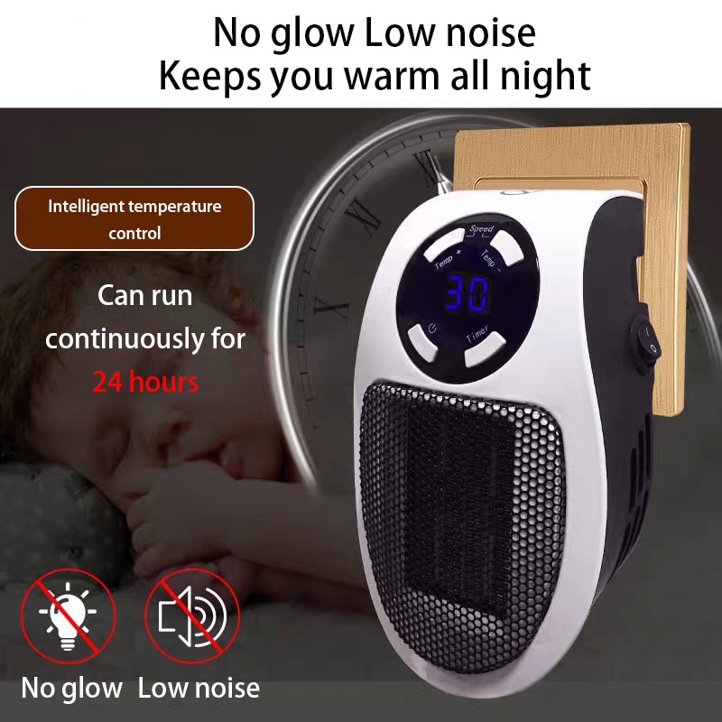 Electric Heater Portable Heater Plug in Wall Room Heating Stove Mini Household Radiator Remote Warmer Machine Winter