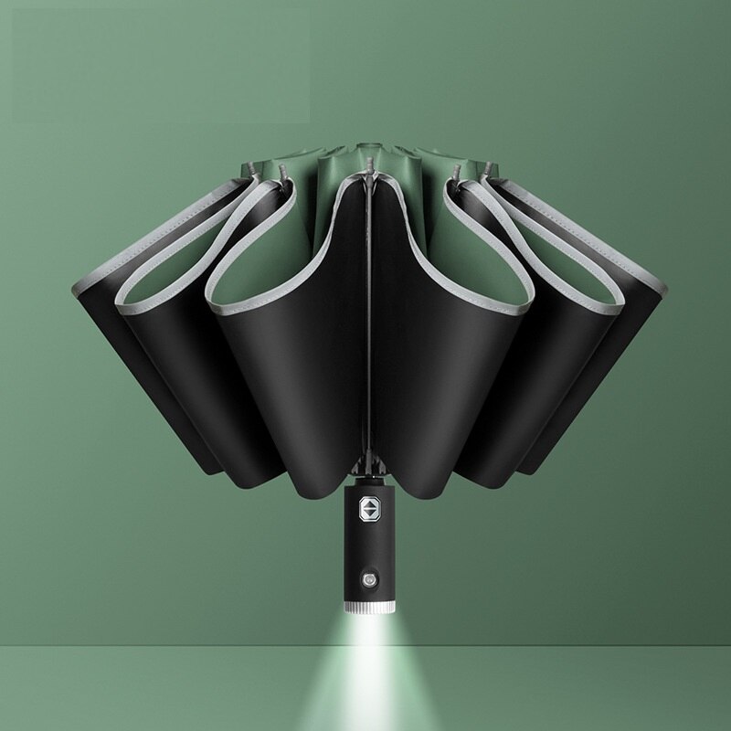 New Xiaomi Folding Light-emitting LED Reverse Umbrella Ten-bones Three-folding Automatic Umbrella