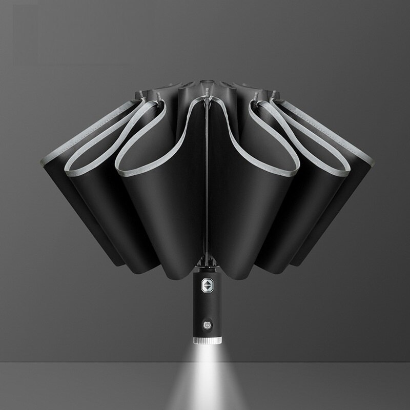New Xiaomi Folding Light-emitting LED Reverse Umbrella Ten-bones Three-folding Automatic Umbrella