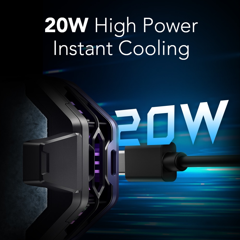 New Black Shark FunCooler 3 Pro / 2 Pro Phone Cooler 20W Power Temperature Display RGB for Gaming Phone