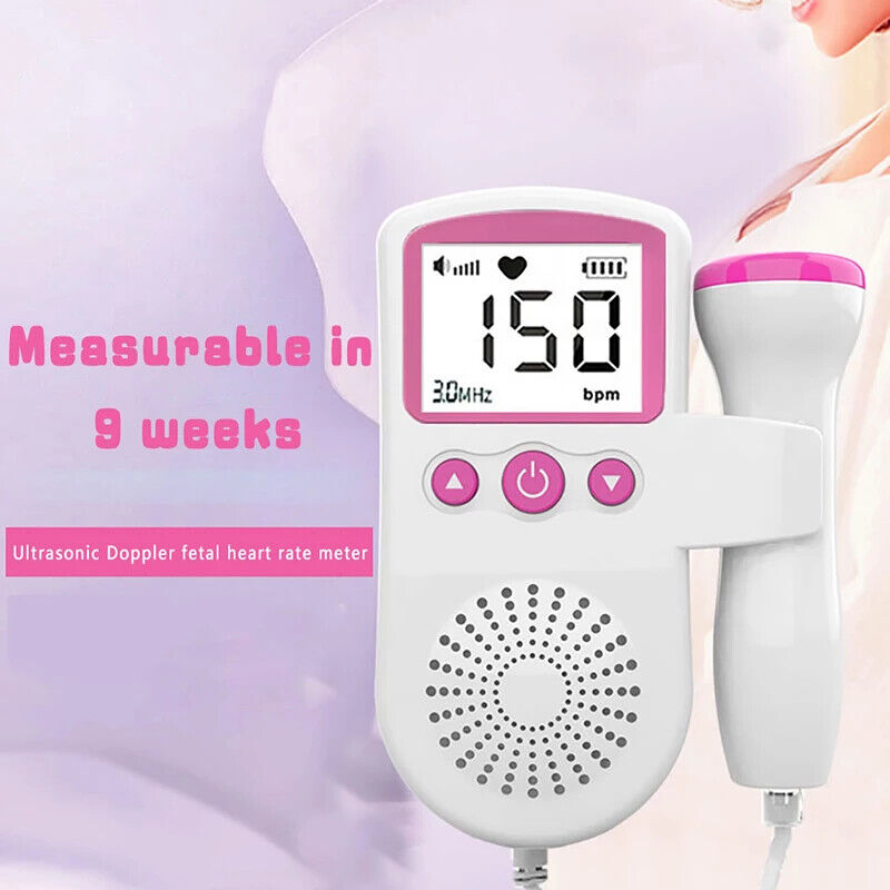 Fetal Doppler Detector Baby Heart Beat Rate Probe Prenatal Monitor Ultrasonic P3