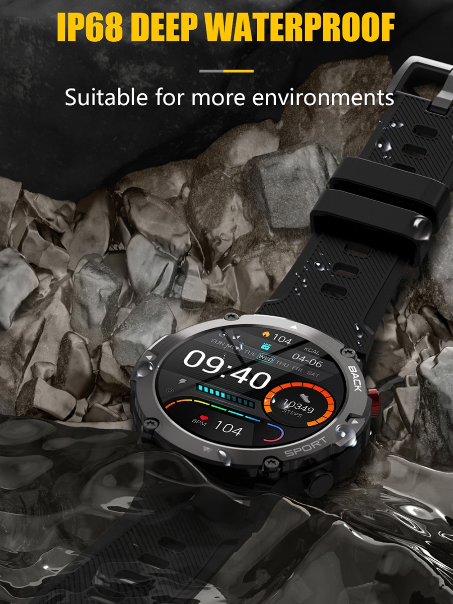 LEMFO LF26 Max Smart Watch Men Bluetooth Call Smartwatch IP68 Waterproof 360 HD Screen 15 Days Standby