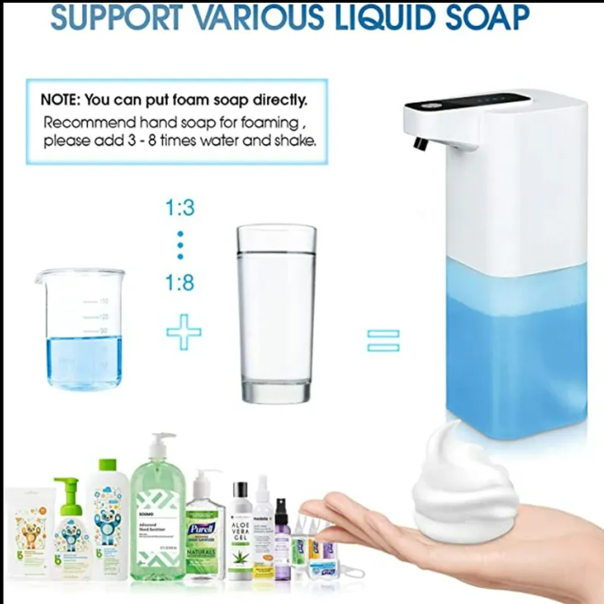 Electric Foam Liquid Soap Dispenser Automatic Soap Dispensers Handwash for Bathroom Touchless Dish Soap Dispenser