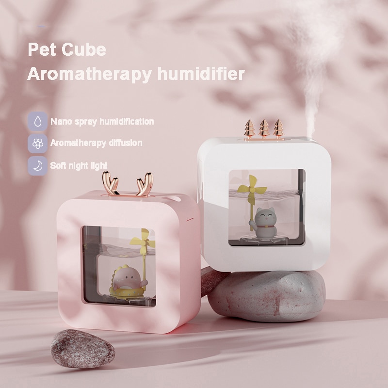 XIaomi Humidifier Portable Aroma Oil Diffuser USB 450ml LED Light Cute Pet Gift Air Humidifier