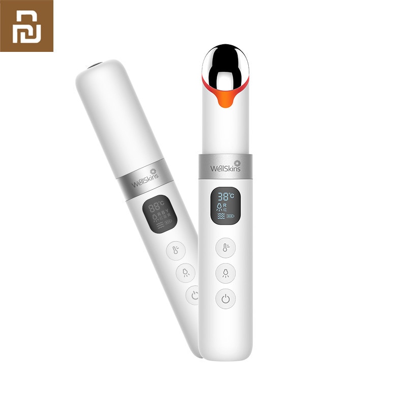 Youpin WellSkins LCD Display Color Light Eyes Massager Wand USB Eye Beauty Stick Heated Black Gallstone Magnetic Vibration