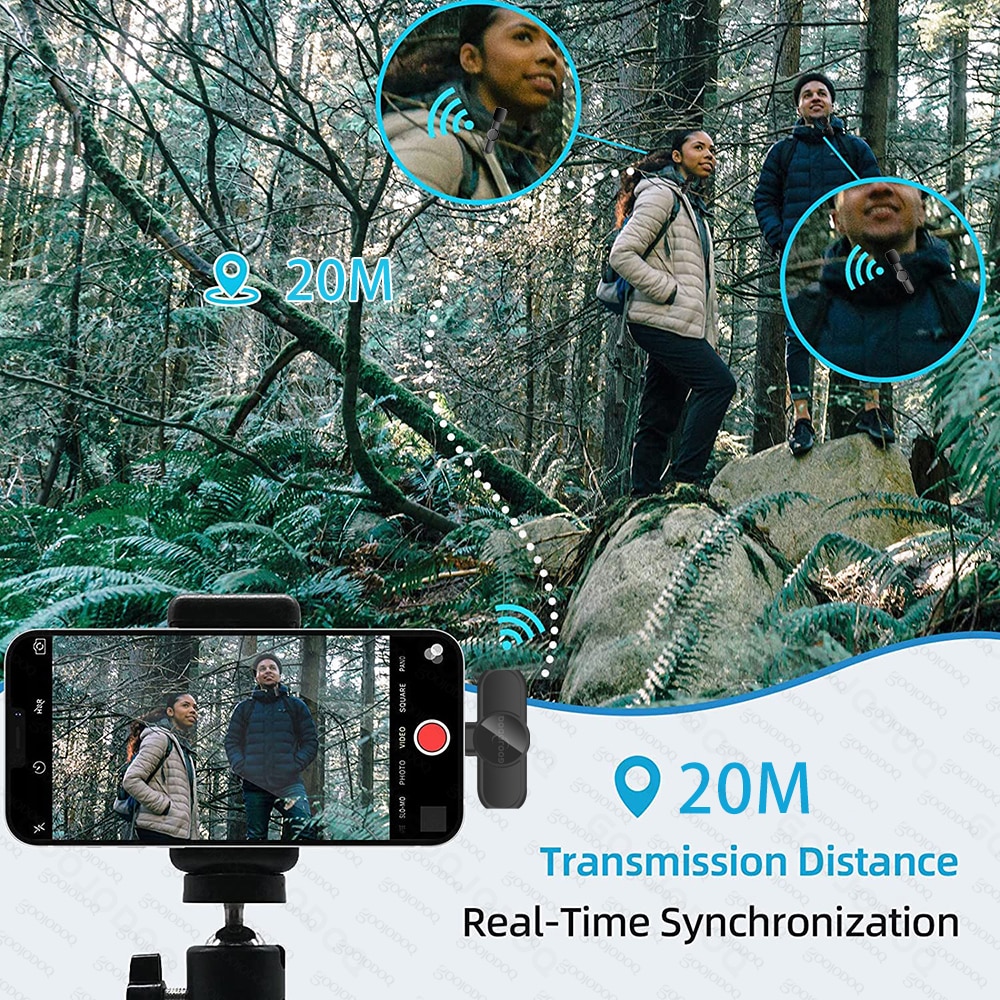 Wireless Lavalier Microphone Portable Audio Video Recording Mini Mic Live Broadcast Gaming Phone Microfonoe