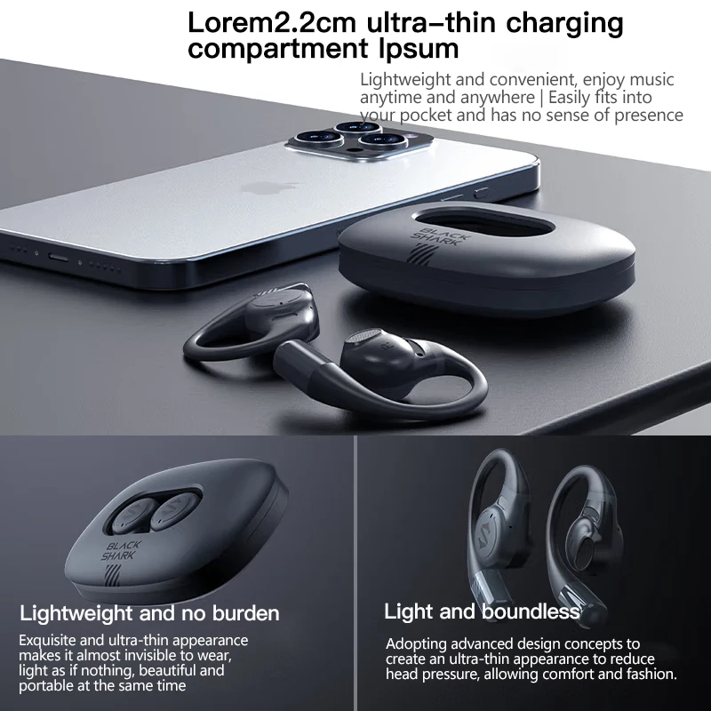 New Black Shark OWS Open Ear Hook Bluetooth Earphones ENC Earbuds