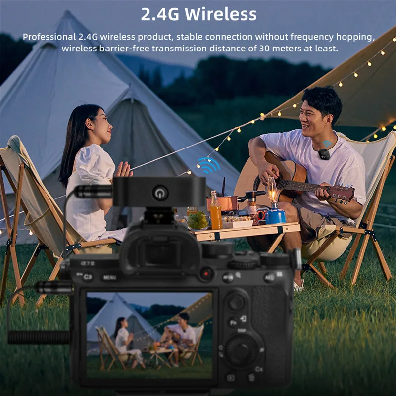 Yanmai GF525 Wireless Lavalier Microphone Bluetooth 2.4GHz Professional for GO PRO II Camera Interview Live Recording Iphone Mobile Phones