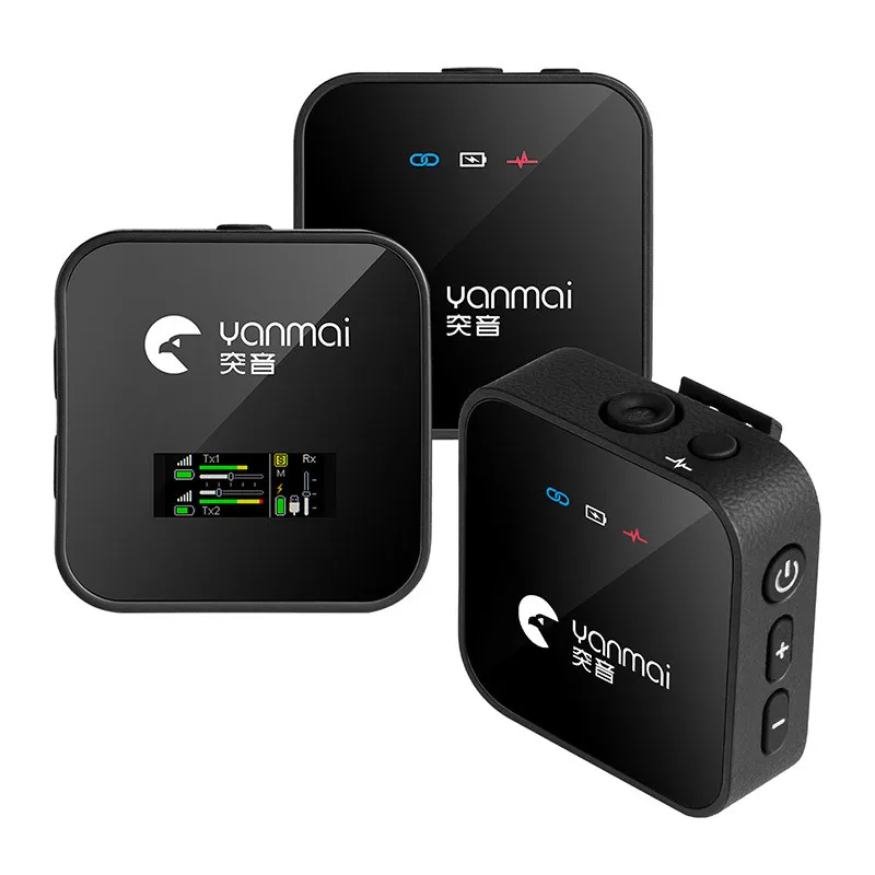 Yanmai GF525 Wireless Lavalier Microphone Bluetooth 2.4GHz Professional for GO PRO II Camera Interview Live Recording Iphone Mobile Phones