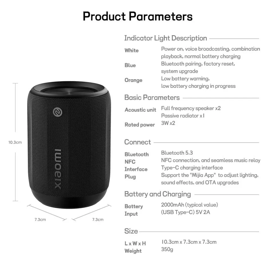 New Xiaomi MIUI Mini Portable Bluetooth Speaker Wireless Speaker