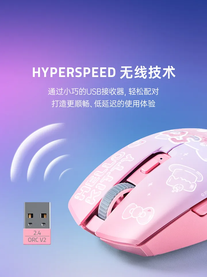 New Razer x Sanrio Characters Hello Kitty² Orochi V2 Wireless BT Mouse