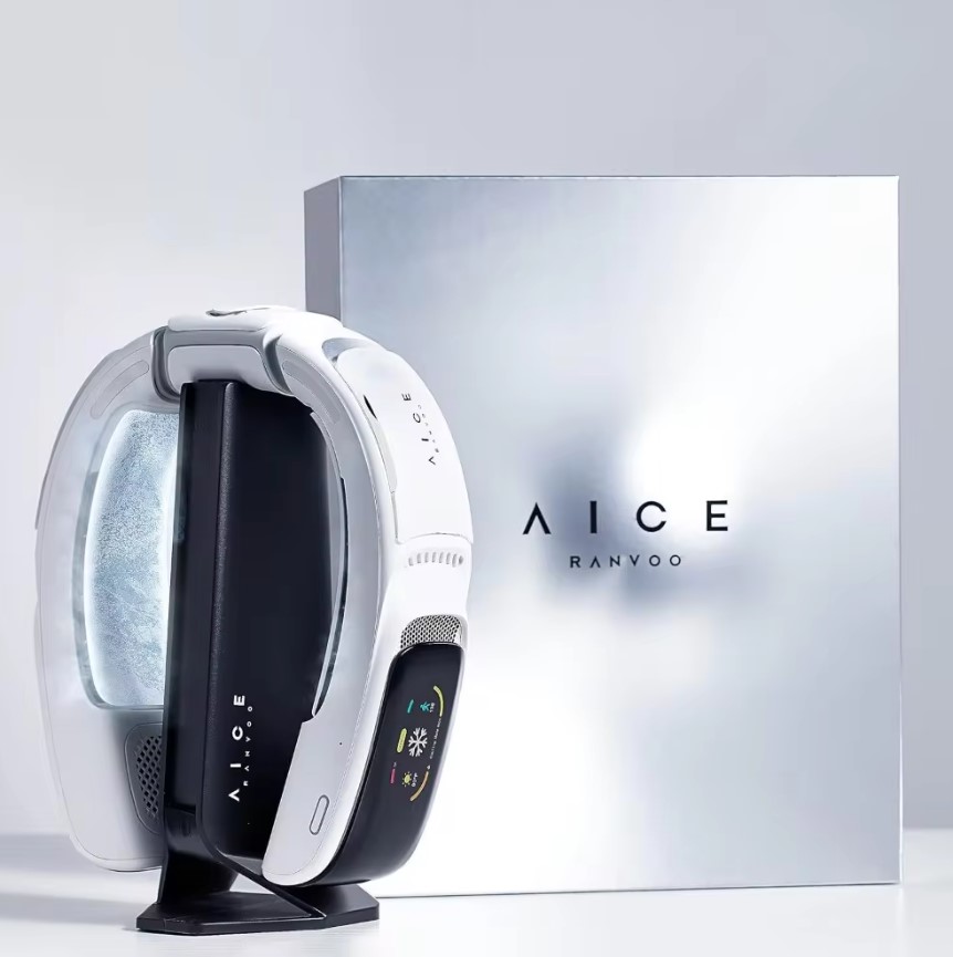 NEW AICE 3 AI Neck Air Conditioner 7000mAh 30H [Full-body Cooling/Heating] [Health Monitor] Neck Cooler Fan