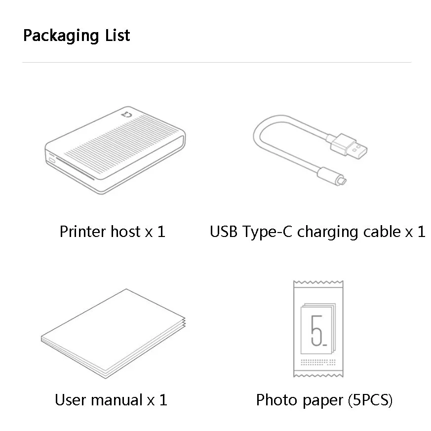 New Xiaomi Pocket Photo Thermal Printer 1S Bluetooth Mini Wireless Ink-less Sticker