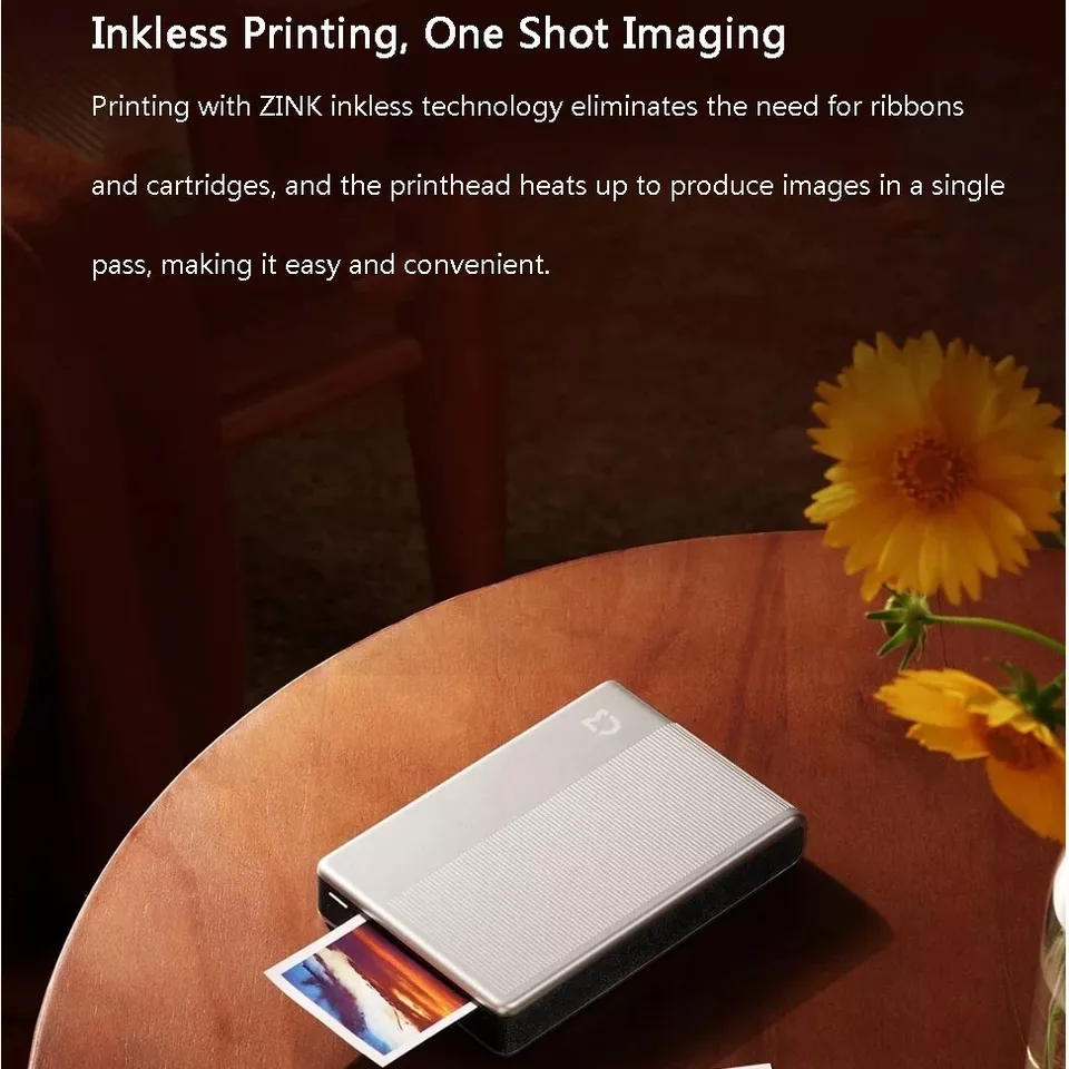 New Xiaomi Pocket Photo Thermal Printer 1S Bluetooth Mini Wireless Ink-less Sticker
