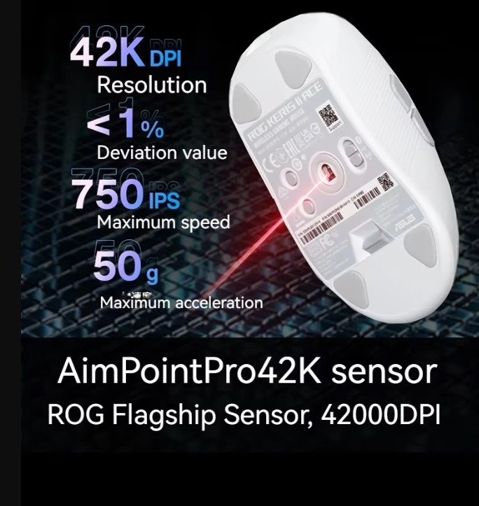 NEW Asus Rog Keris II Ace Mouse Rog Moon Blade 2 Ace Aimpoint Pro 42k Sensor 8k 4k  Wireless Bluetooth Wired Custom