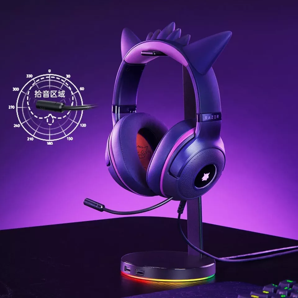 New Razer x Pokémon Gengar Kraken V3 X Wired Headset Headphone Limited Edition