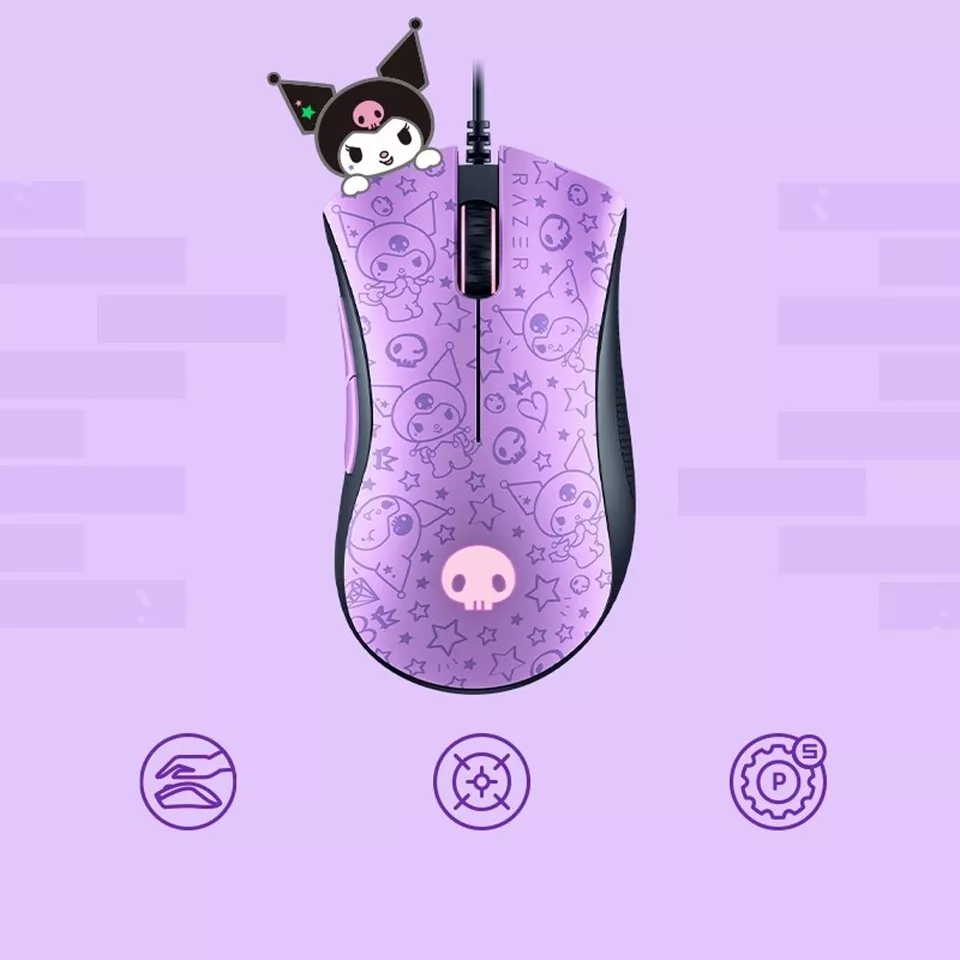 New Razer x Sanrio Kuromi DeathAdder Gaming Mouse and Mechanical Keyboard Bundle