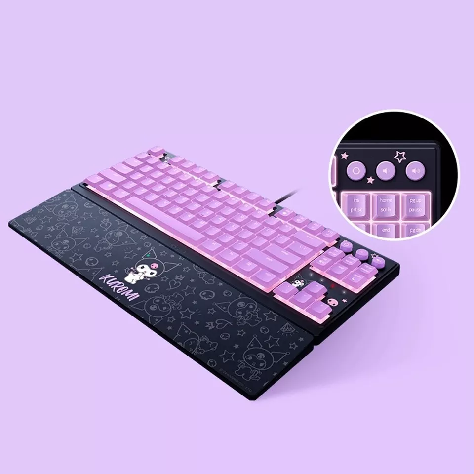 New Razer x Sanrio Kuromi DeathAdder Gaming Mouse and Mechanical Keyboard Bundle