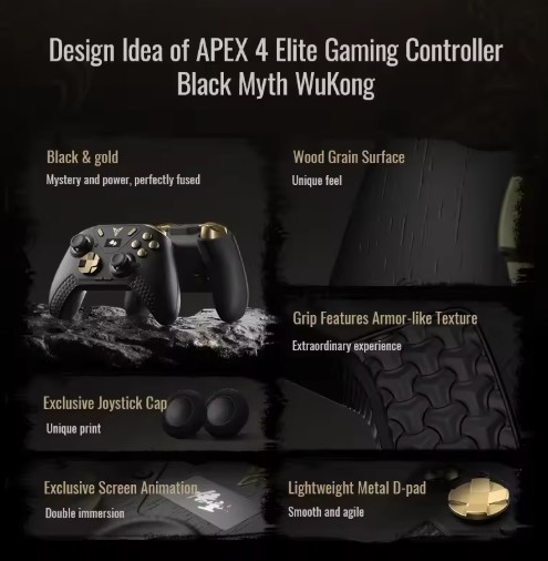 NEW Flydigi APEX 4 Wireless Games Controller Black Myth: Wukong Edition