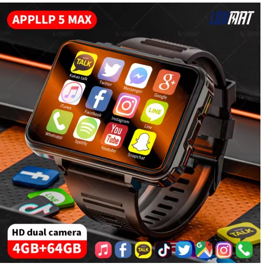 New LOKMAT APPLLP 5 MAX Android Watch Phone Square Big Screen Wifi 4G Calls Smartwatches