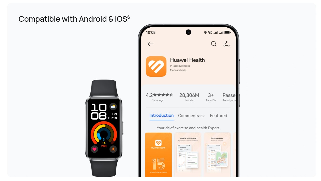 2025 NEW HUAWEI Band 10 Smartwatch AMOLED Screen NFC Heartrate BLood Oxygen Fitness Smart Band