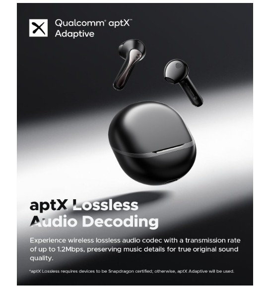 New SoundPEATS Air5 Wireless Earbuds Hi-Res with aptX Adaptive Lossless Semi-In-Ear Bluetooth 5.4 Earphones