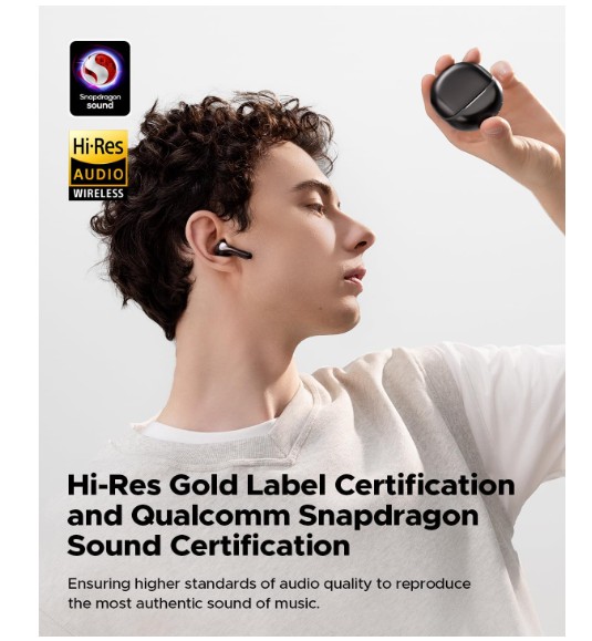 New SoundPEATS Air5 Wireless Earbuds Hi-Res with aptX Adaptive Lossless Semi-In-Ear Bluetooth 5.4 Earphones