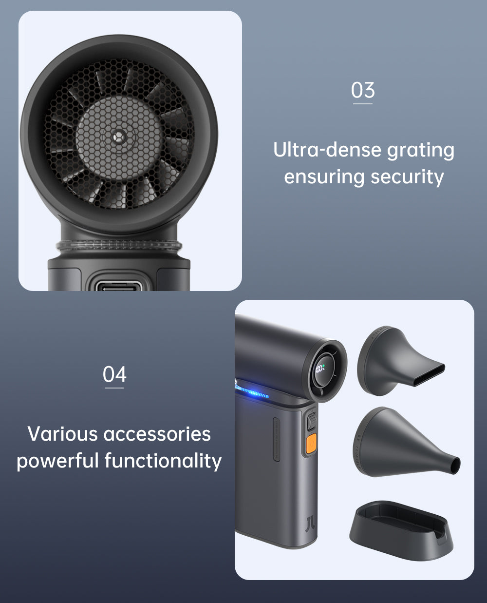 New JISULIFE Ultra1 Portable Handheld Fan 9000mAh Li-ion Battery