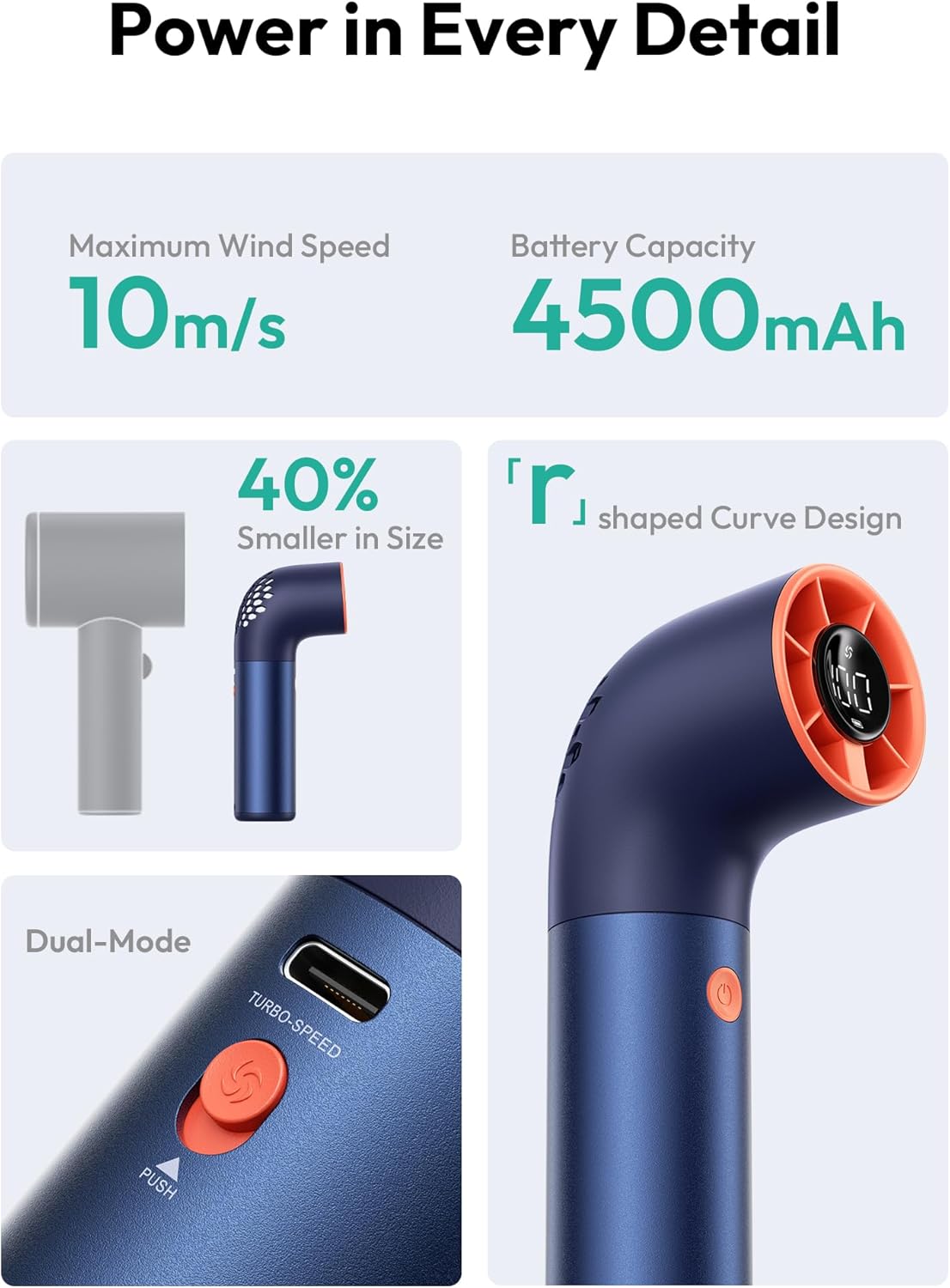 New Aecooly Portable Handheld Fan Powerful Turbo Mini Fan 19000 RPM High Speed