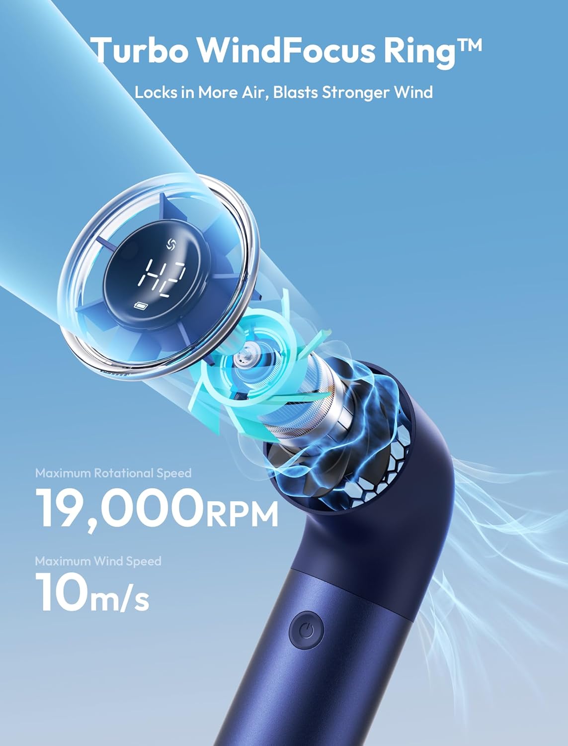 New Aecooly Portable Handheld Fan Powerful Turbo Mini Fan 19000 RPM High Speed