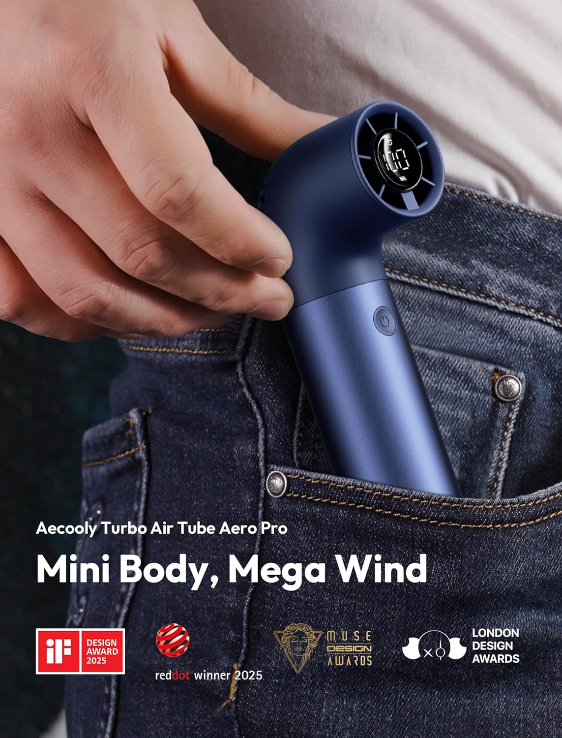 New Aecooly Portable Handheld Fan Powerful Turbo Mini Fan 19000 RPM High Speed
