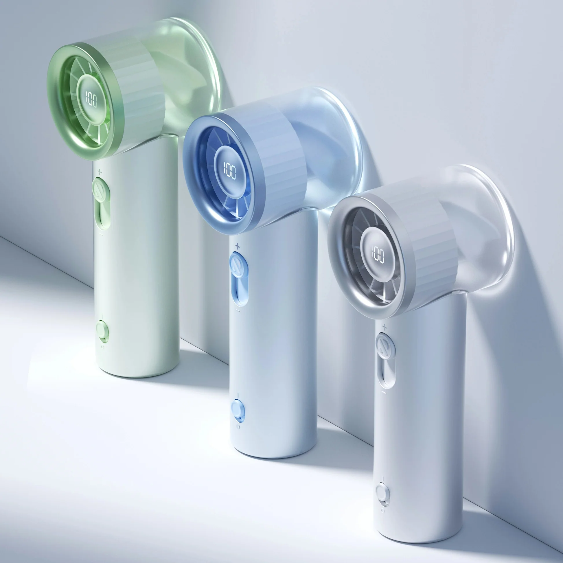 2025 New RANVOO Mini & Powerful Turbo 100 Speeds Cooling Handheld Fan Rechargeable LED Display Personal Fan