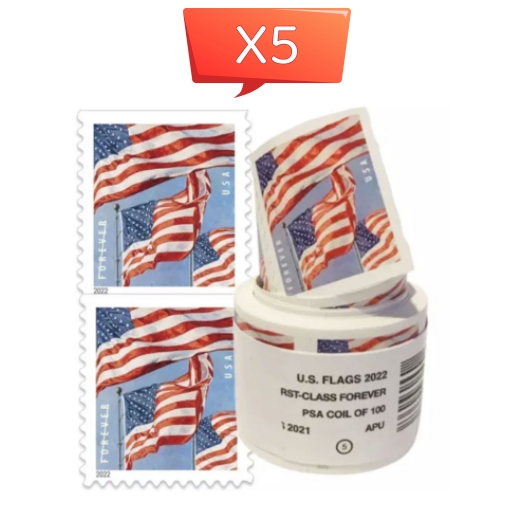 US FLAG 2022-5 Rolls(500 Pcs)