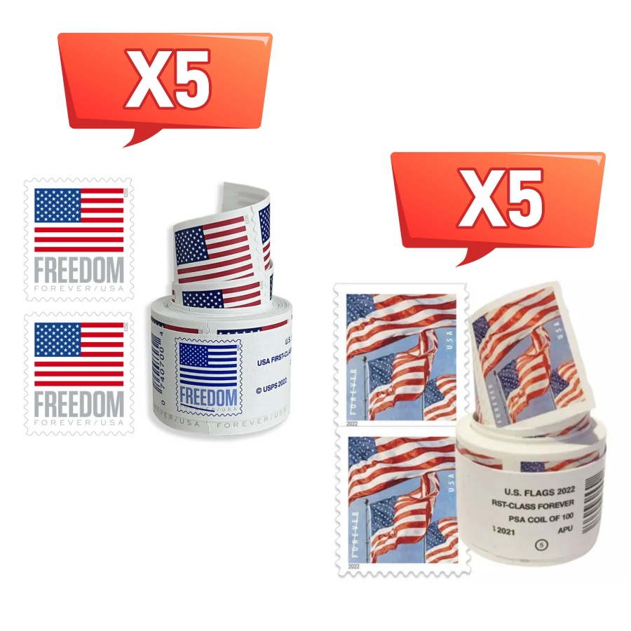 US FLAG 2022&2023 10Rolls(1000 Pcs)