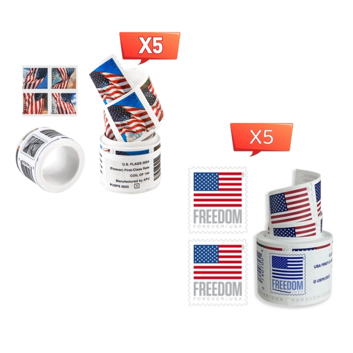 US FLAG 2023&2024 10Rolls(1000 Pcs)