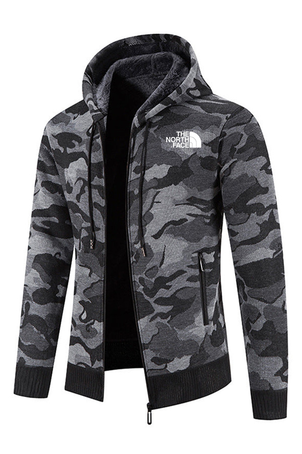 Veste en tricot slim camouflage en polaire - Homme