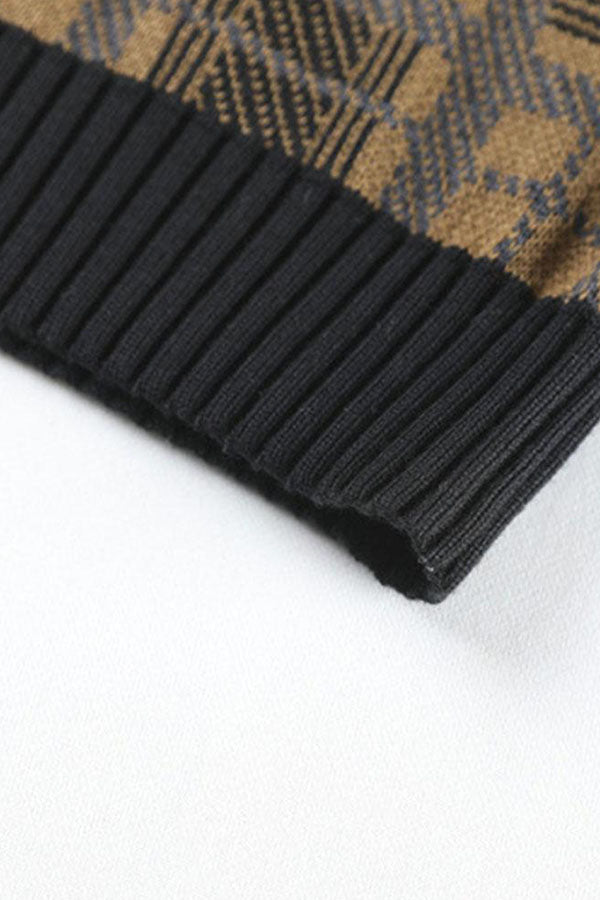 Pull à capuche à empiècements en tricot coupe slim - Homme