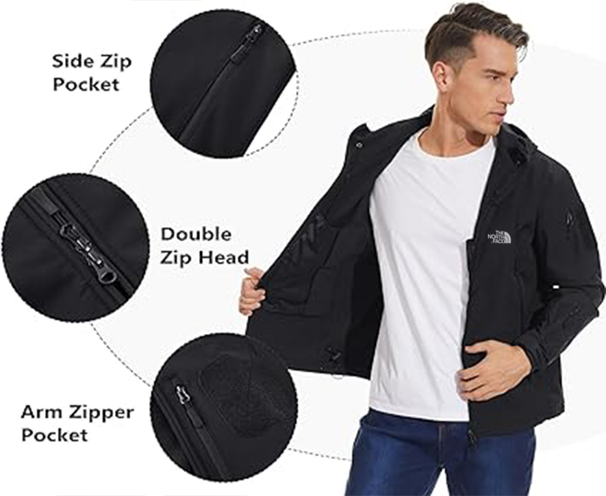 Homme - Veste Softshell Doublure Polaire Manteau Extérieur Camouflage