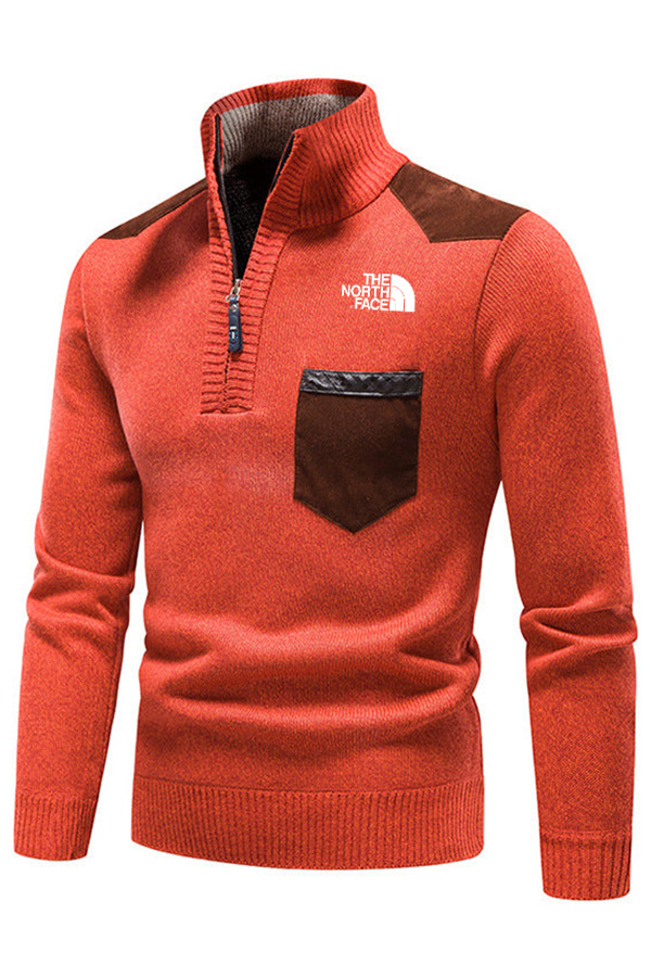 Pull col mi-haut avec coutures de couleur unie - Homme