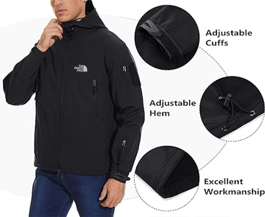 Homme - Veste Softshell Doublure Polaire Manteau Extérieur Camouflage