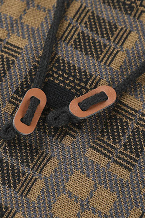 Pull à capuche à empiècements en tricot coupe slim - Homme