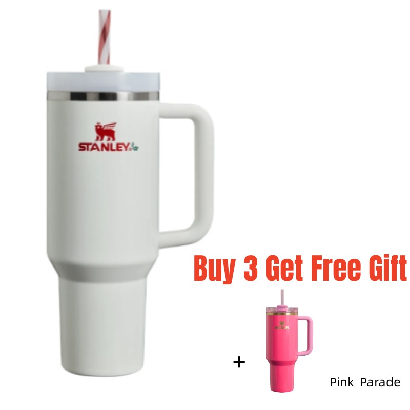 Stanley Mistletoe Twist 40oz Steel H2.0 FlowState Quencher Tumbler