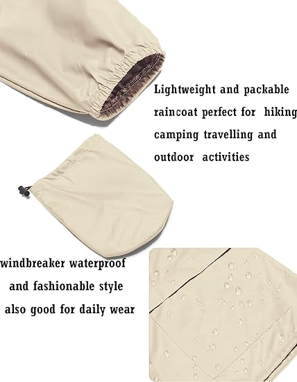 Femme -Vestes de pluie imperméables légères, coupe-vent à capuche extérieur pliable