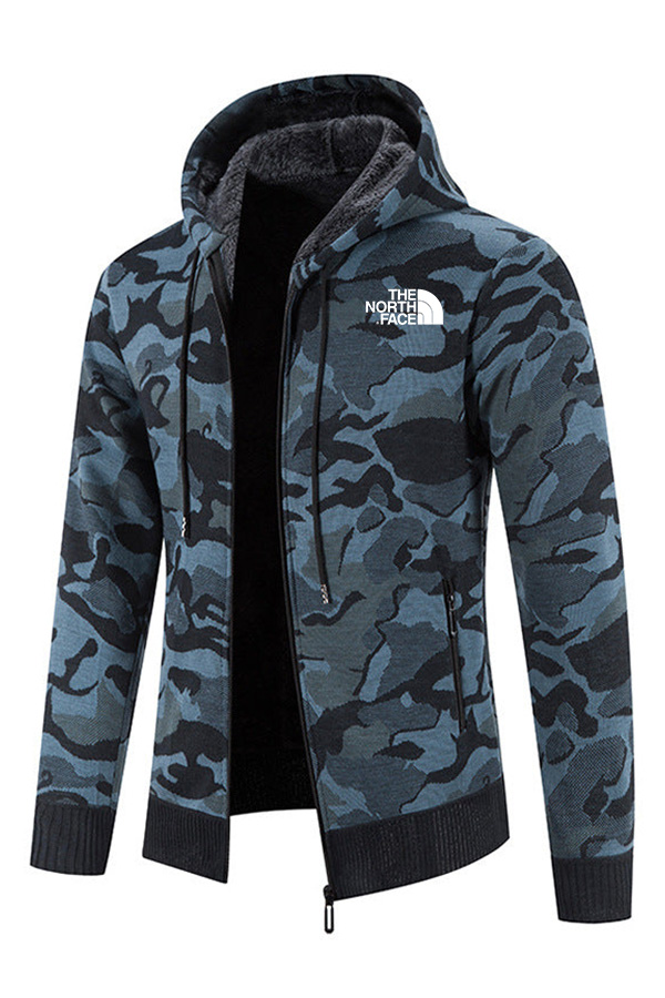 Veste en tricot slim camouflage en polaire - Homme