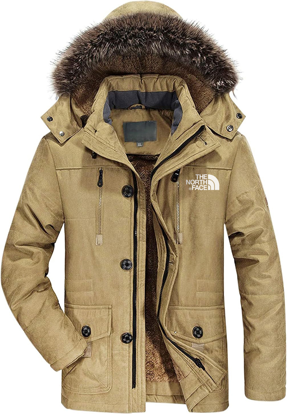 Parkas à capuche avec veste en fourrure - Homme