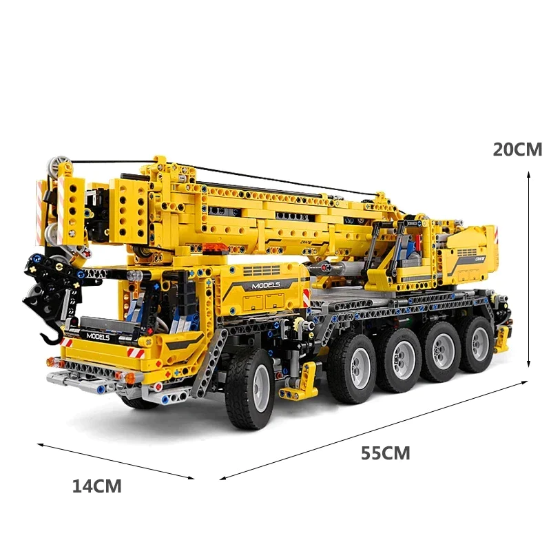 Technical Car Crane APP Remote Control Moter Power Truck Bricks Motorized Mobile Crane Building Blocks 2897PCs - ENBRIC