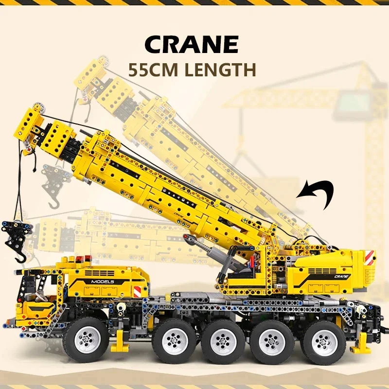 Technical Car Crane APP Remote Control Moter Power Truck Bricks Motorized Mobile Crane Building Blocks 2897PCs - ENBRIC