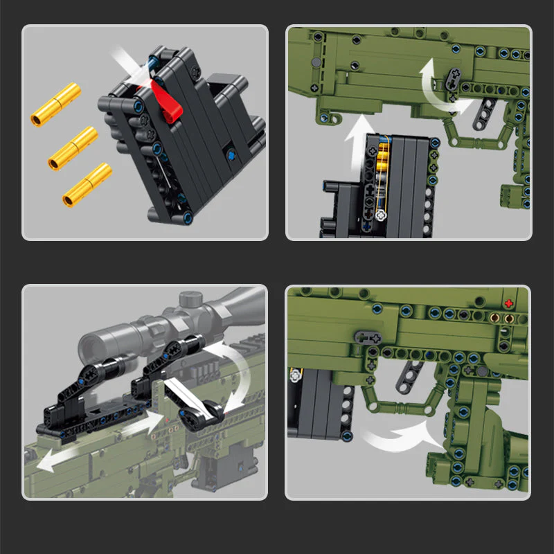 AWM Gun Sniper Rifle Military Weapons Building Block 1503PCs - ENBRIC