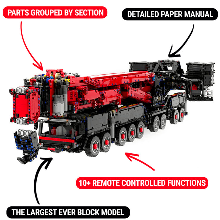 Red Edition Remote Controlled Crane 9176pcs - ENBRIC